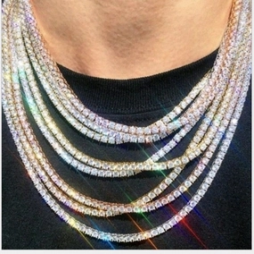 Wholesale Square Prong Chain Metal Necklaces