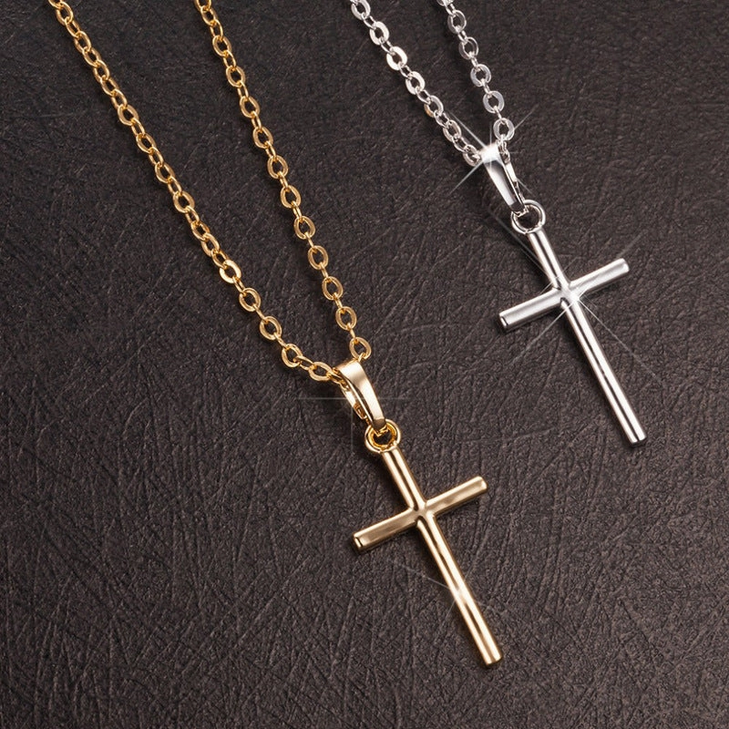 Wholesale Square Zircon Cross Alloy Necklace