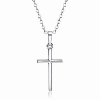 Wholesale Square Zircon Cross Alloy Necklace