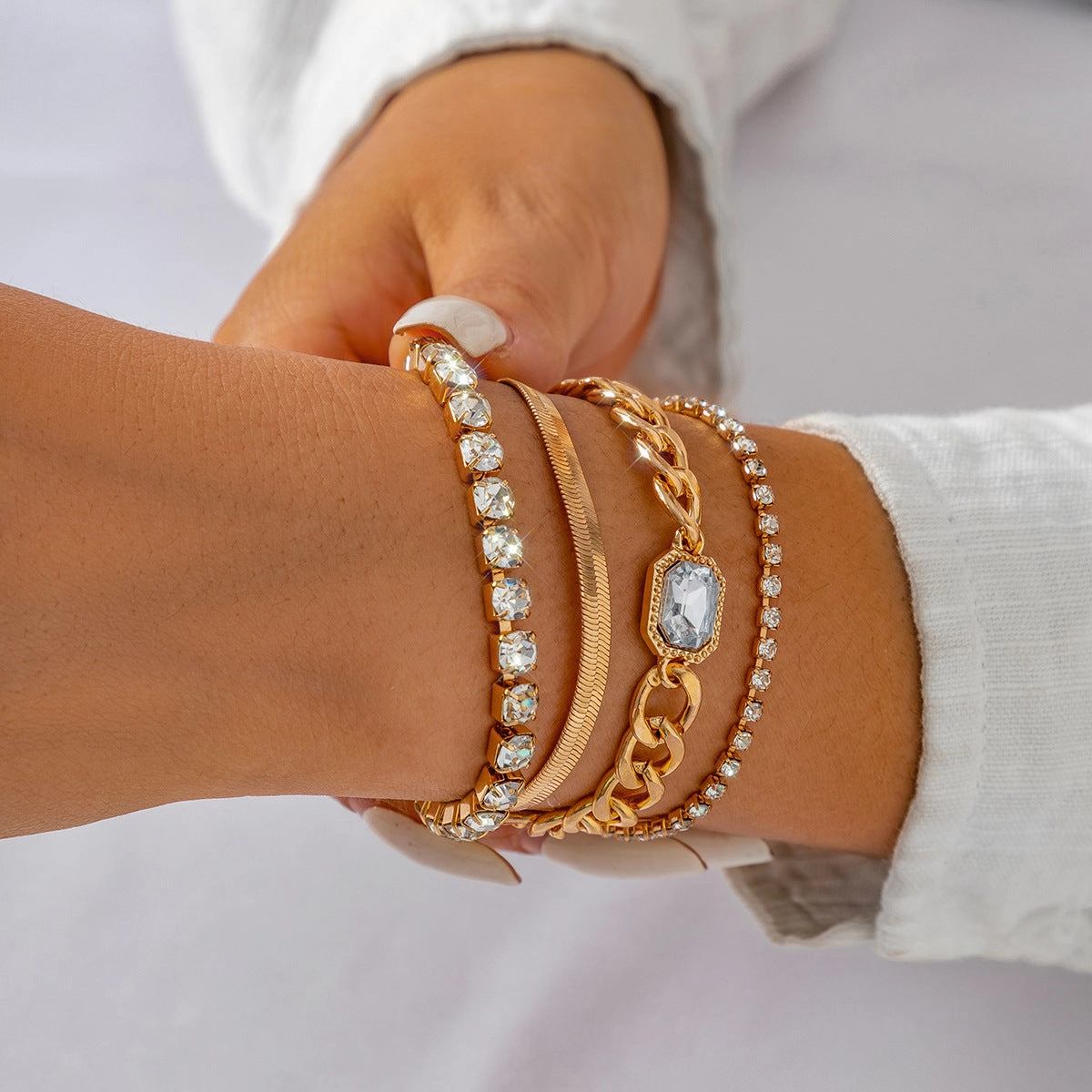 Wholesale Stacking Snake Bone Alloy Bracelet