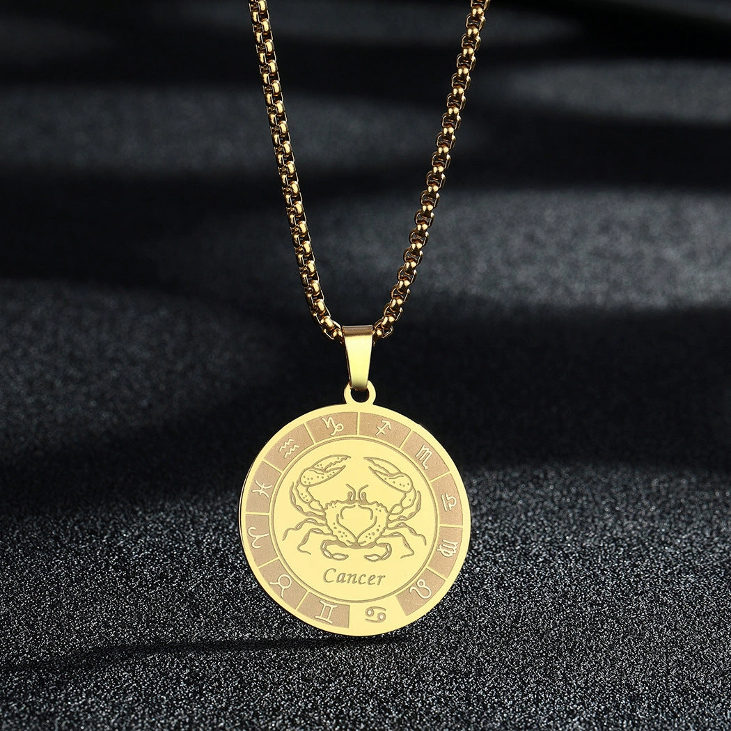 Wholesale Stainless Steel 12 Constellation Pendant Necklace