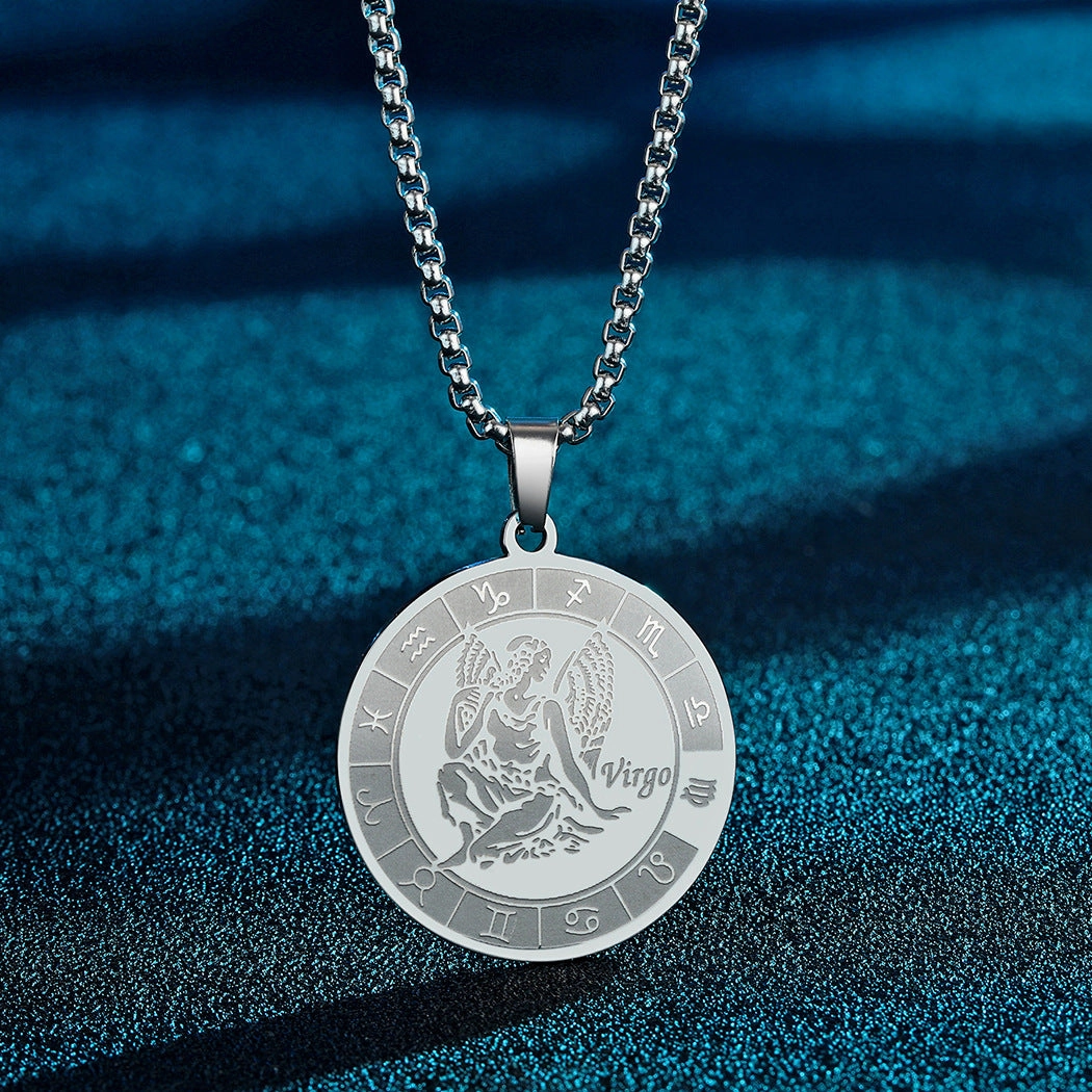 Wholesale Stainless Steel 12 Constellation Pendant Necklace