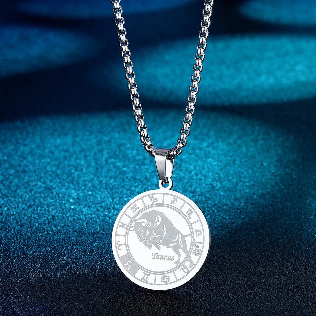 Wholesale Stainless Steel 12 Constellation Pendant Necklace