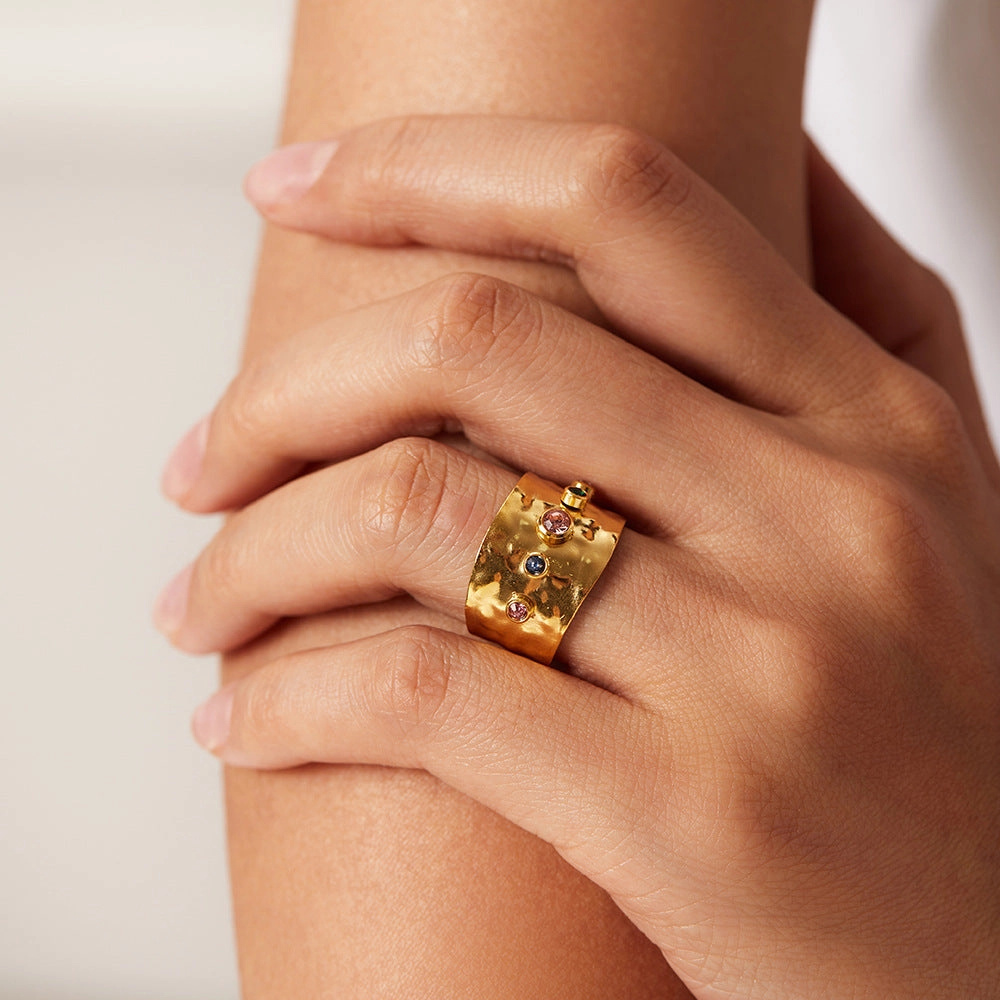 Wholesale Stainless Steel 18K Gold Plated Adjustable Rings