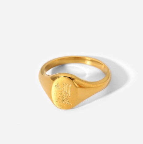 Wholesale Stainless Steel 18k Gold-plated Constellation Men's Medallion Ring