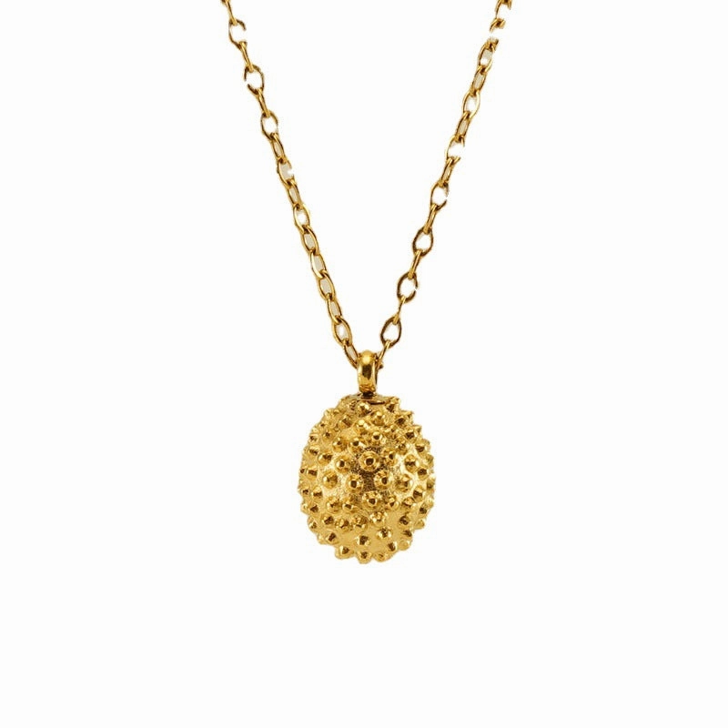 Wholesale Stainless Steel 18k Gold Plated Durian Necklace Titanium Steel