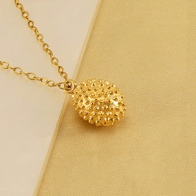 Wholesale Stainless Steel 18k Gold Plated Durian Necklace Titanium Steel