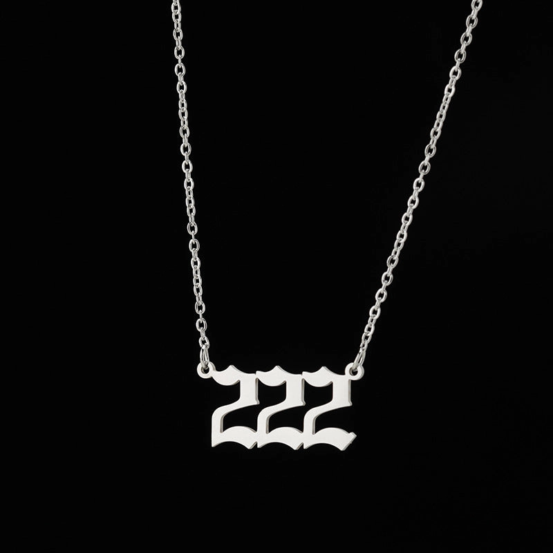 Wholesale Stainless Steel Angel Lucky Number Pendant Necklace