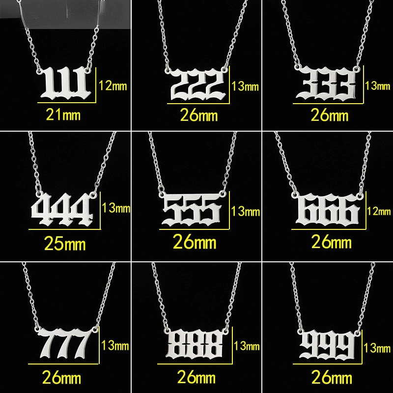Wholesale Stainless Steel Angel Lucky Number Pendant Necklace