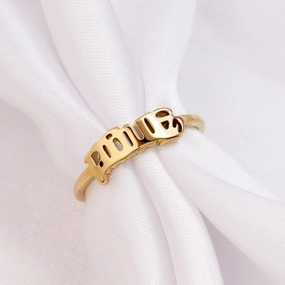 Wholesale Stainless Steel Angel Ring Women's Titanium Steel Feeling Ring