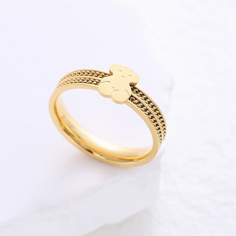 Wholesale Stainless Steel Bear Chain Ring