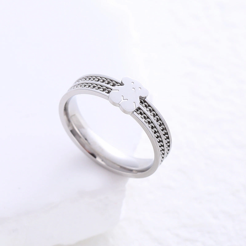 Wholesale Stainless Steel Bear Chain Ring