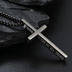 Wholesale Stainless Steel Bible Verse Cross Verse Cross Necklaces