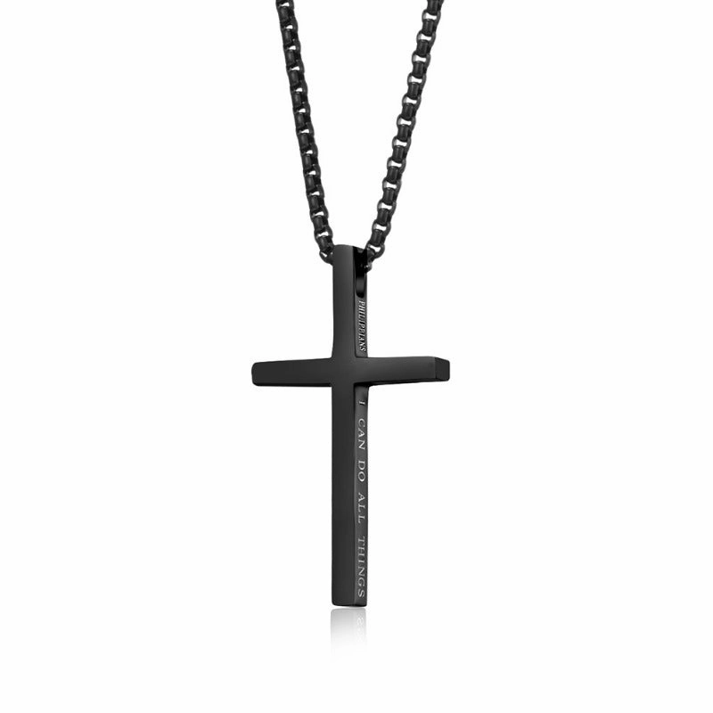 Wholesale Stainless Steel Bible Verse Cross Verse Cross Necklaces