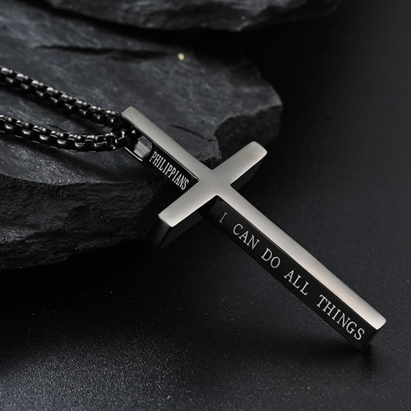 Wholesale Stainless Steel Bible Verse Cross Verse Cross Necklaces
