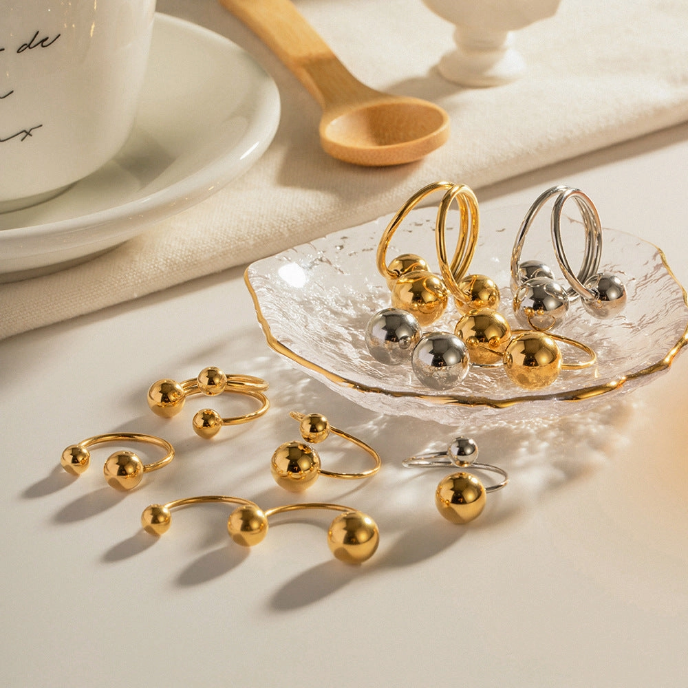 Wholesale Stainless Steel Big and Small Ball Rings