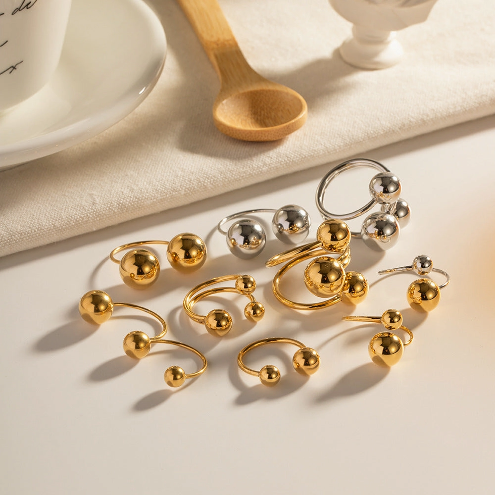 Wholesale Stainless Steel Big and Small Ball Rings
