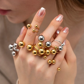 Wholesale Stainless Steel Big and Small Ball Rings