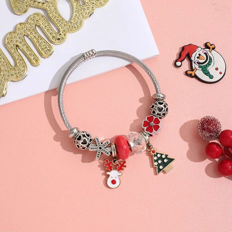 Wholesale Stainless Steel Christmas DIY Bracelet