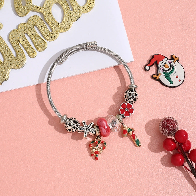 Wholesale Stainless Steel Christmas DIY Bracelet