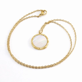 Wholesale Stainless Steel Circular Shell Necklaces