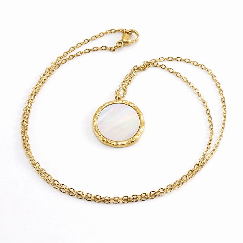 Wholesale Stainless Steel Circular Shell Necklaces