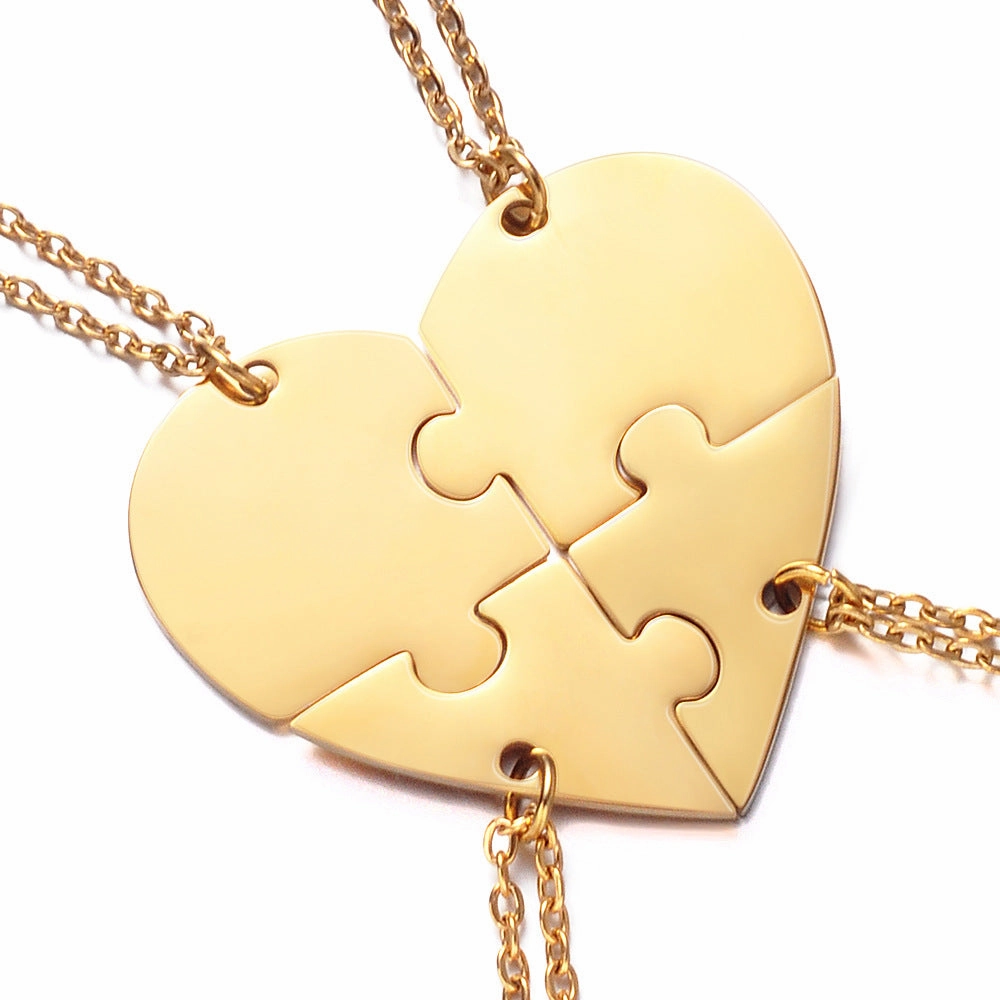 Wholesale Stainless Steel Combination Heart Shape Lettering diy Necklaces