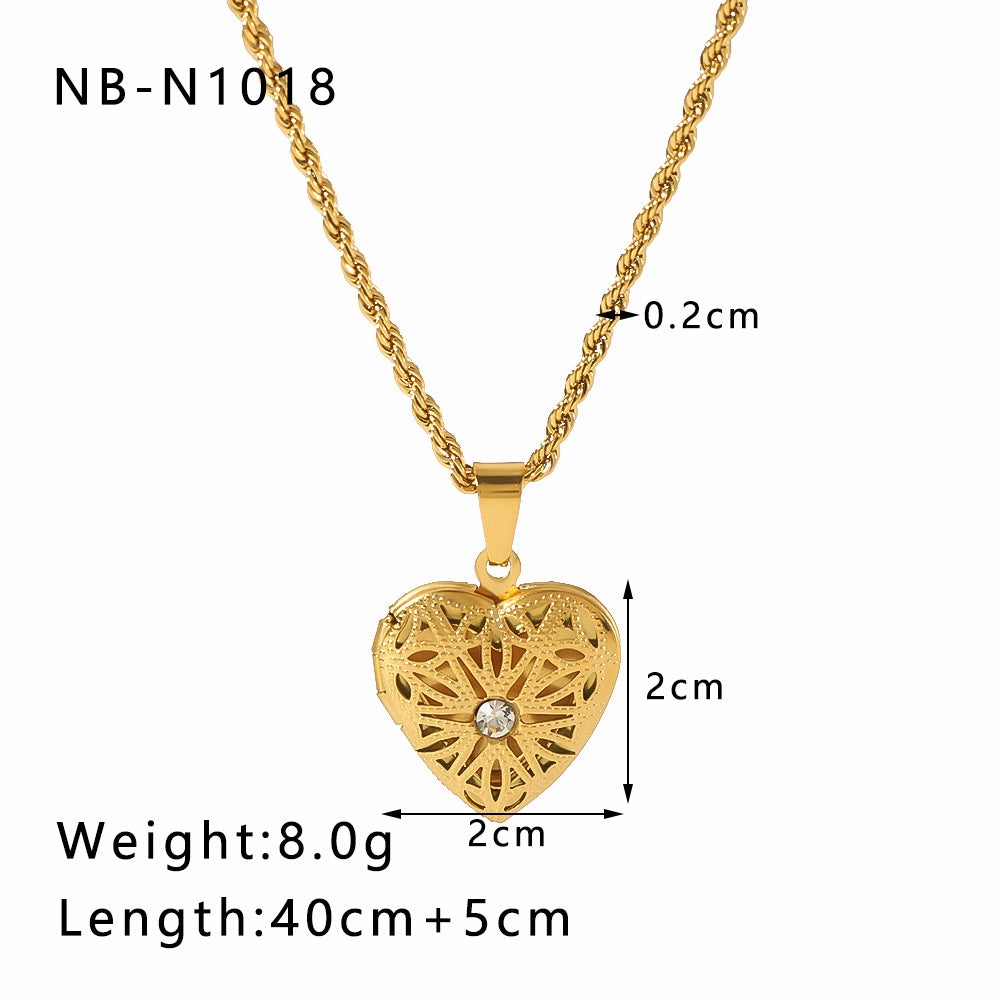 Wholesale Stainless Steel Couple Heart Book Necklaces
