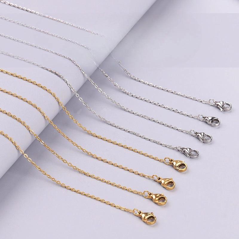 Wholesale Stainless Steel Cross Fine Chain Handmade DIY Titanium Steel Necklaces