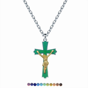 Wholesale Stainless Steel Cross Thermochromic Necklaces