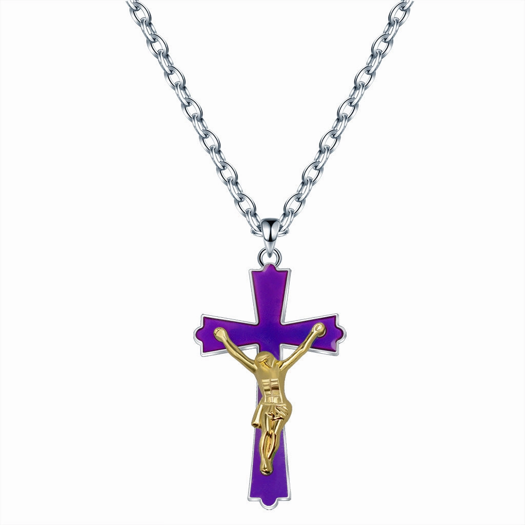 Wholesale Stainless Steel Cross Thermochromic Necklaces