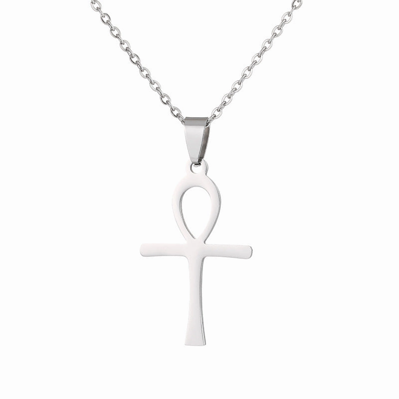 Wholesale Stainless Steel Cross Titanium Steel Necklace Sweater Chain