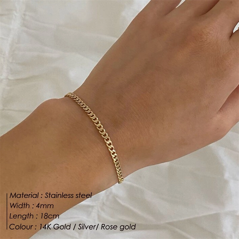 Wholesale Stainless Steel Cuban Bracelet Set