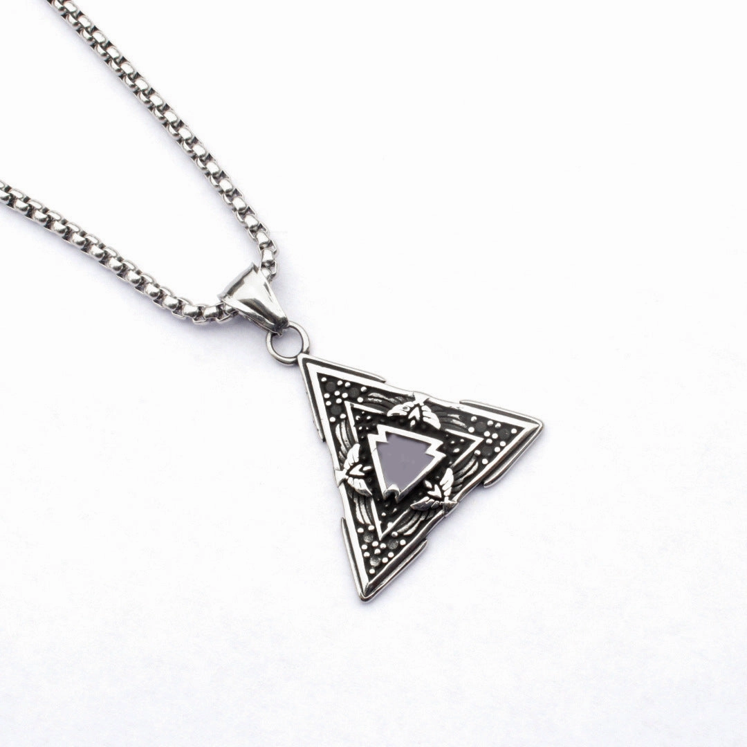 Wholesale Stainless Steel Double Dragon Sword Titanium Steel Retro Punk Cross Necklace
