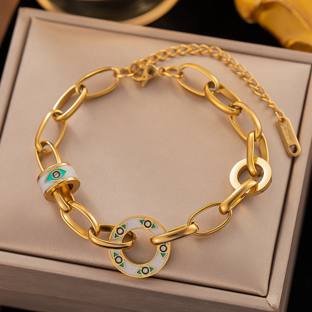 Wholesale Stainless Steel Drip Oil Painted Titanium Steel Bracelet