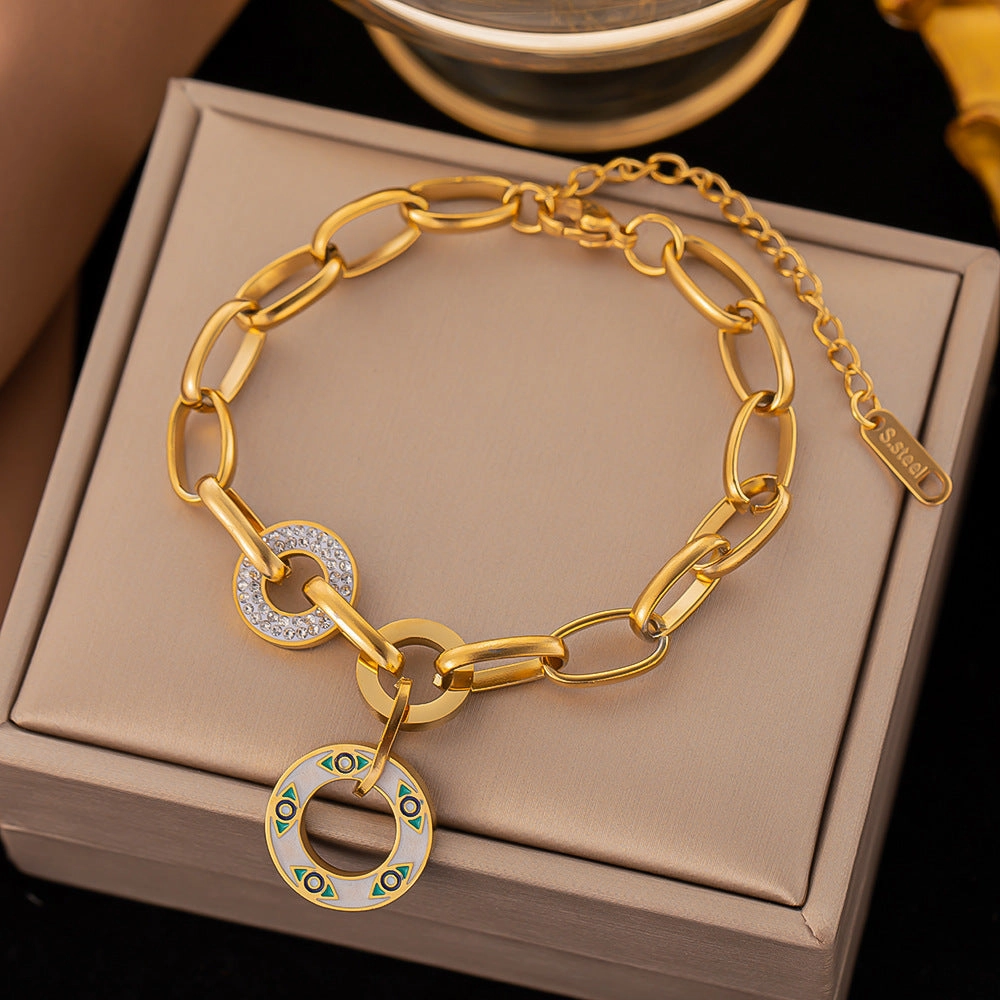 Wholesale Stainless Steel Drip Oil Painted Titanium Steel Bracelet