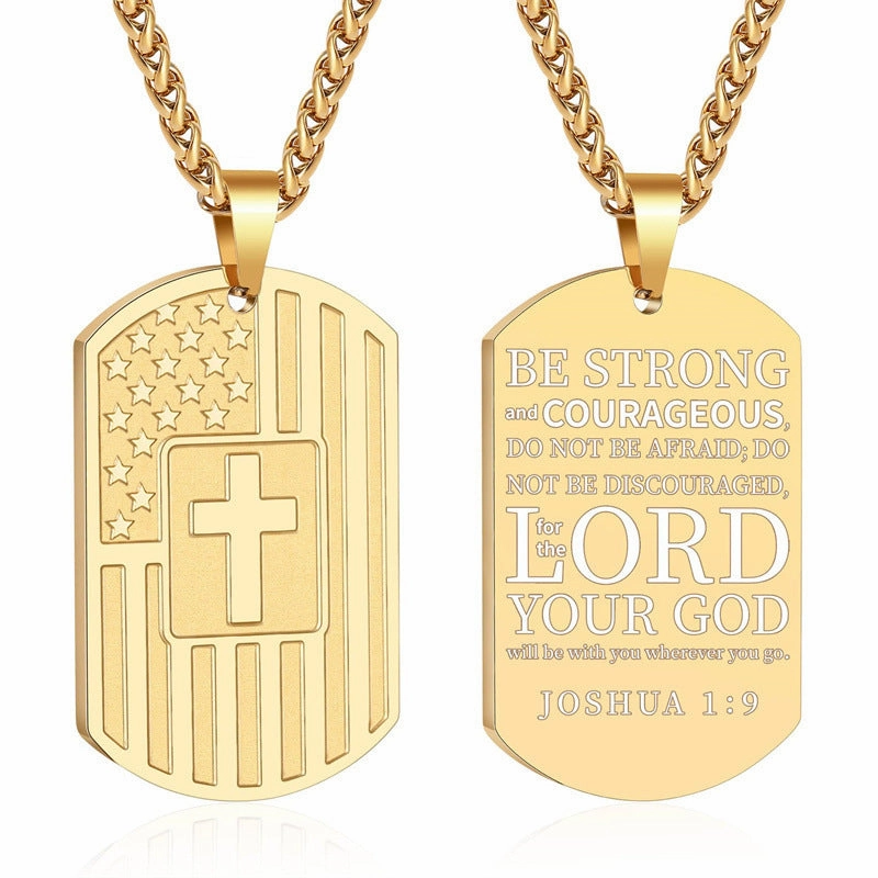 Wholesale Stainless Steel Flag Cross Titanium Steel Necklaces