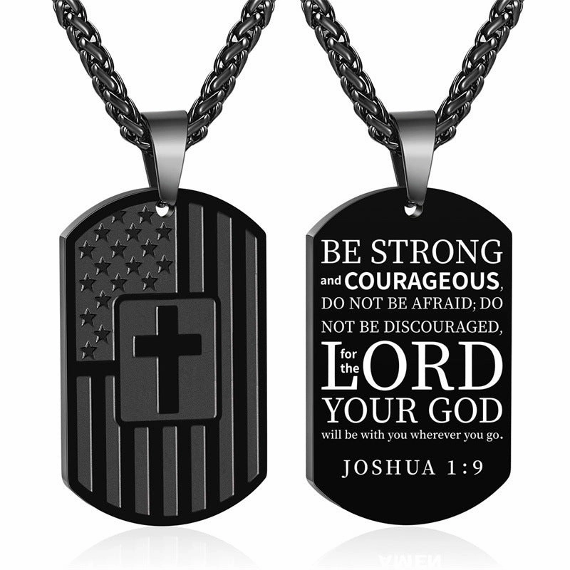 Wholesale Stainless Steel Flag Cross Titanium Steel Necklaces