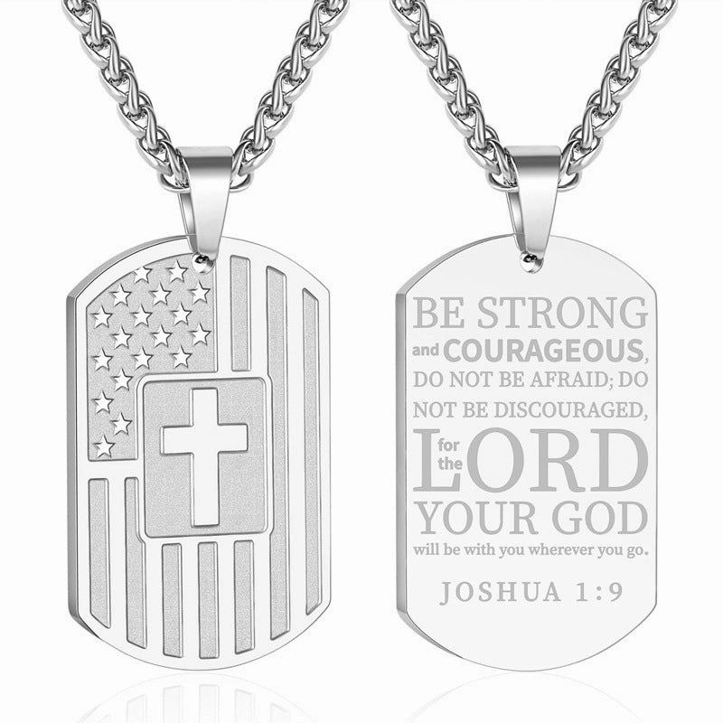 Wholesale Stainless Steel Flag Cross Titanium Steel Necklaces
