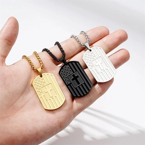 Wholesale Stainless Steel Flag Cross Titanium Steel Necklaces
