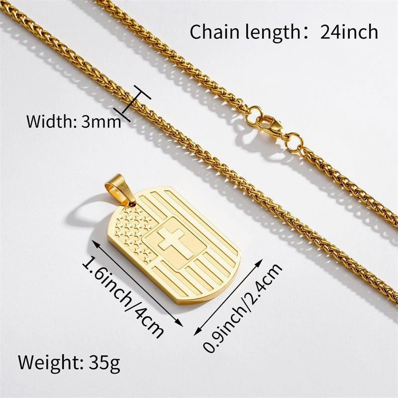 Wholesale Stainless Steel Flag Cross Titanium Steel Necklaces