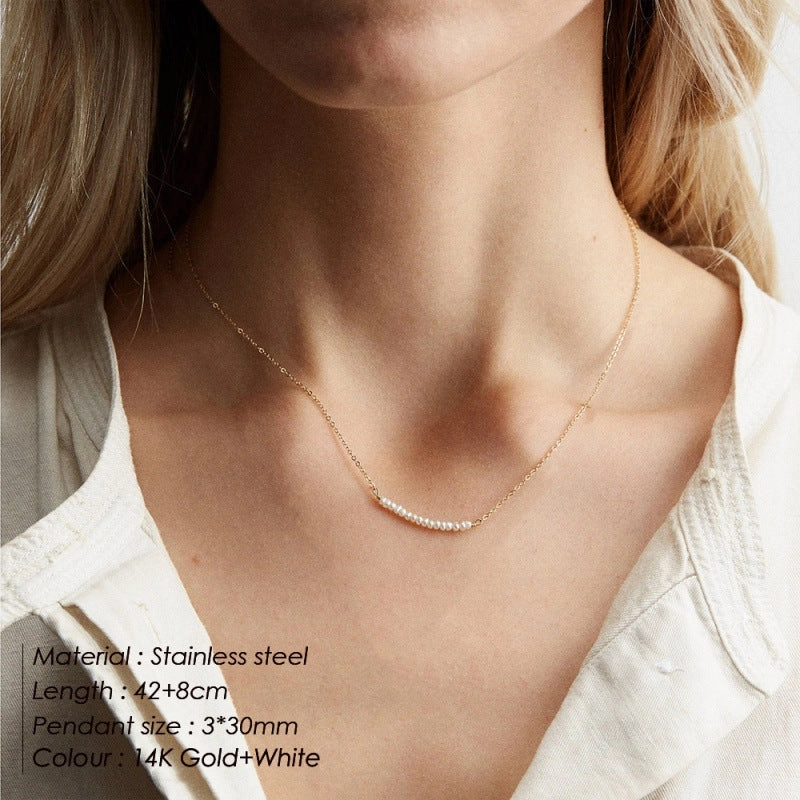 Wholesale Stainless Steel Freshwater Imitation Pearl Necklaces