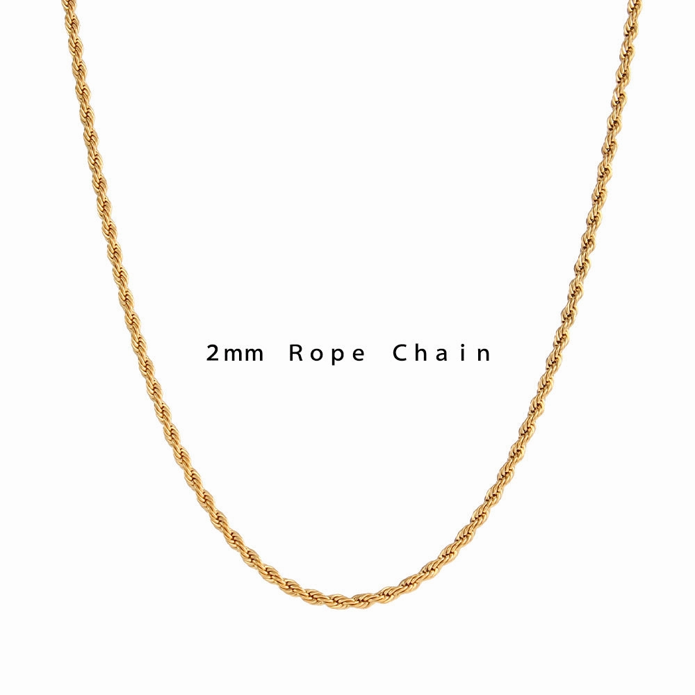 Wholesale Stainless Steel Fried Dough Twists Chain Necklace