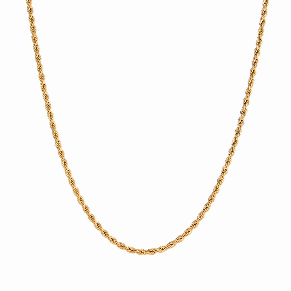 Wholesale Stainless Steel Fried Dough Twists Chain Necklace