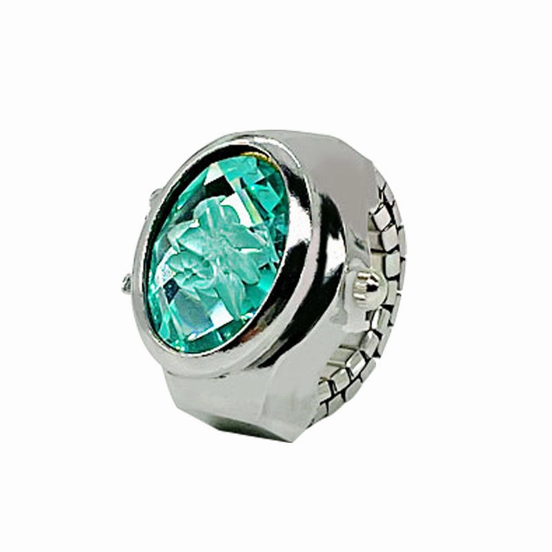 Wholesale Stainless Steel Gem Flower Ring Watch