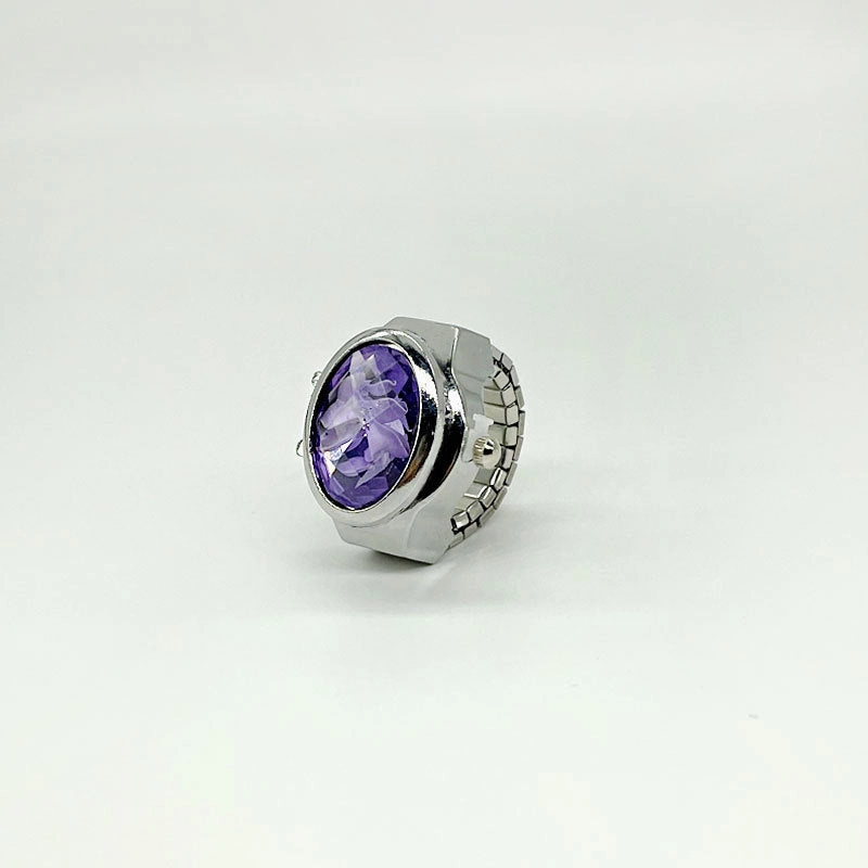Wholesale Stainless Steel Gem Flower Ring Watch