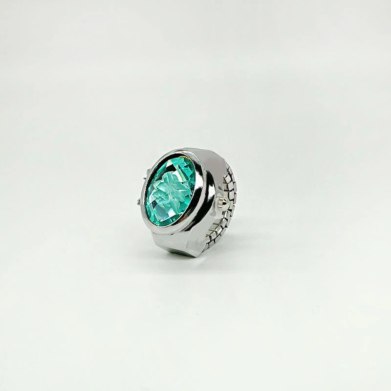 Wholesale Stainless Steel Gem Flower Ring Watch