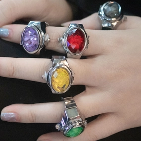 Wholesale Stainless Steel Gem Flower Ring Watch