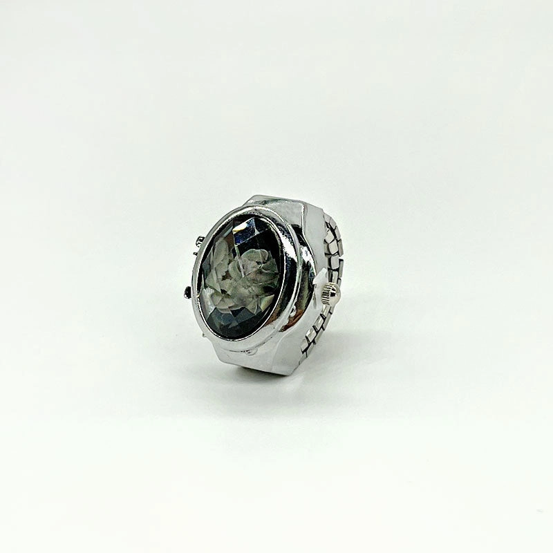 Wholesale Stainless Steel Gem Flower Ring Watch