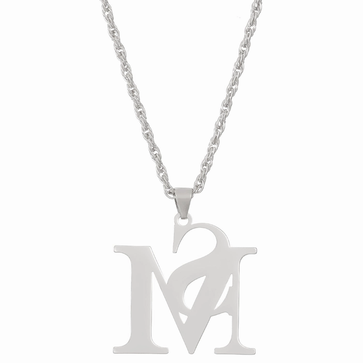 Wholesale Stainless Steel Glossy SM Letter Necklace Clavicle Chain